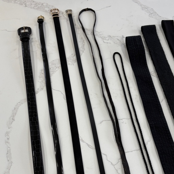 Lot of Black Belts & Ties - Leather, Suede, Rope, Chain, Croc main image 15